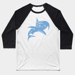 Distressed Hammerhead Shark Baseball T-Shirt